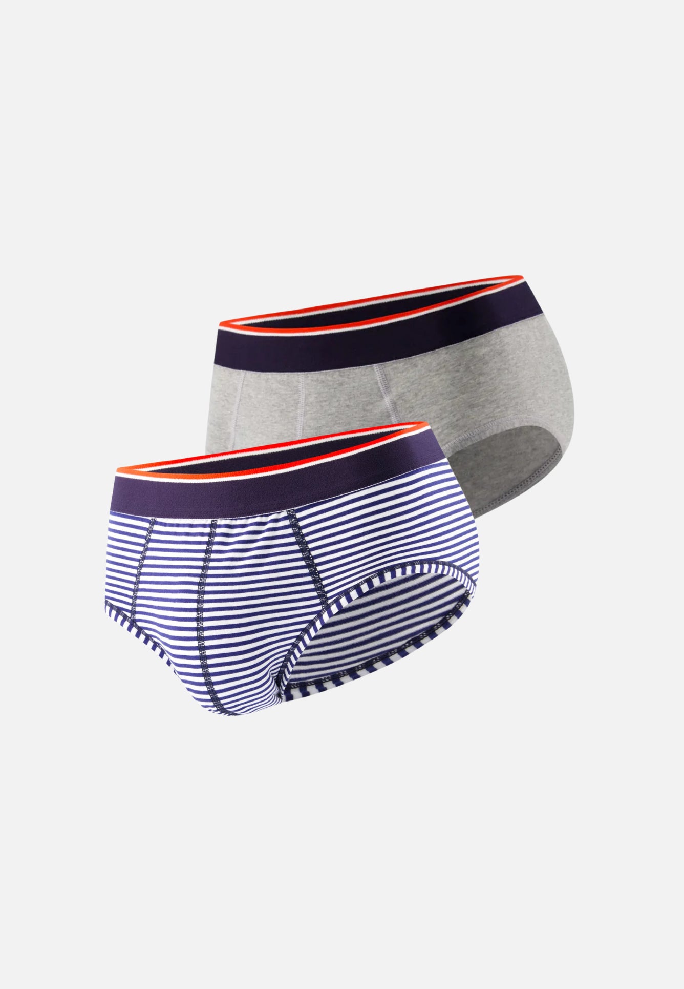 Duo Pack Cotton Briefs - Terrible Sailor & Heather Gray