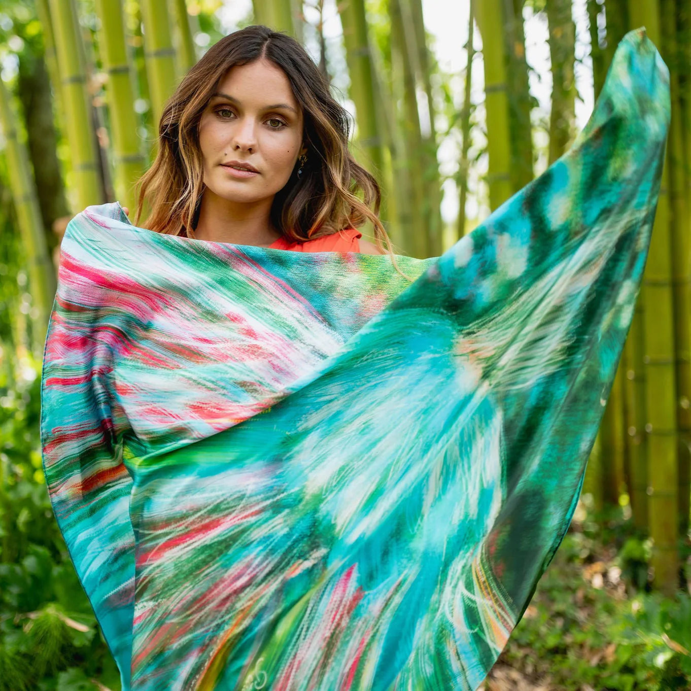 Silk Scarf 105 - Petrusse Paris - Froufrou Emerald Green
