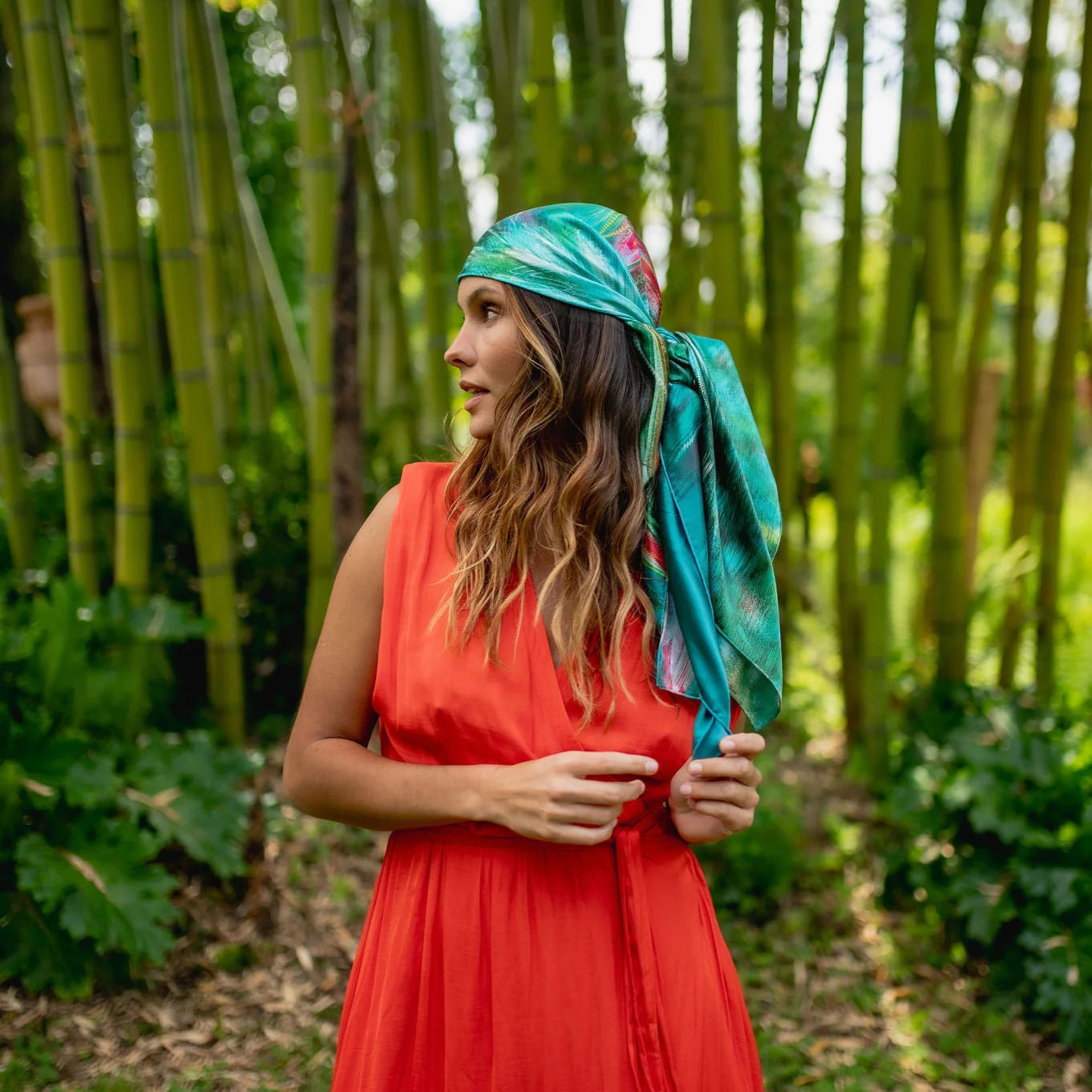 Silk Scarf 105 - Petrusse Paris - Froufrou Emerald Green