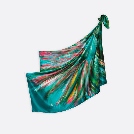 Silk Scarf 105 - Petrusse Paris - Froufrou Emerald Green