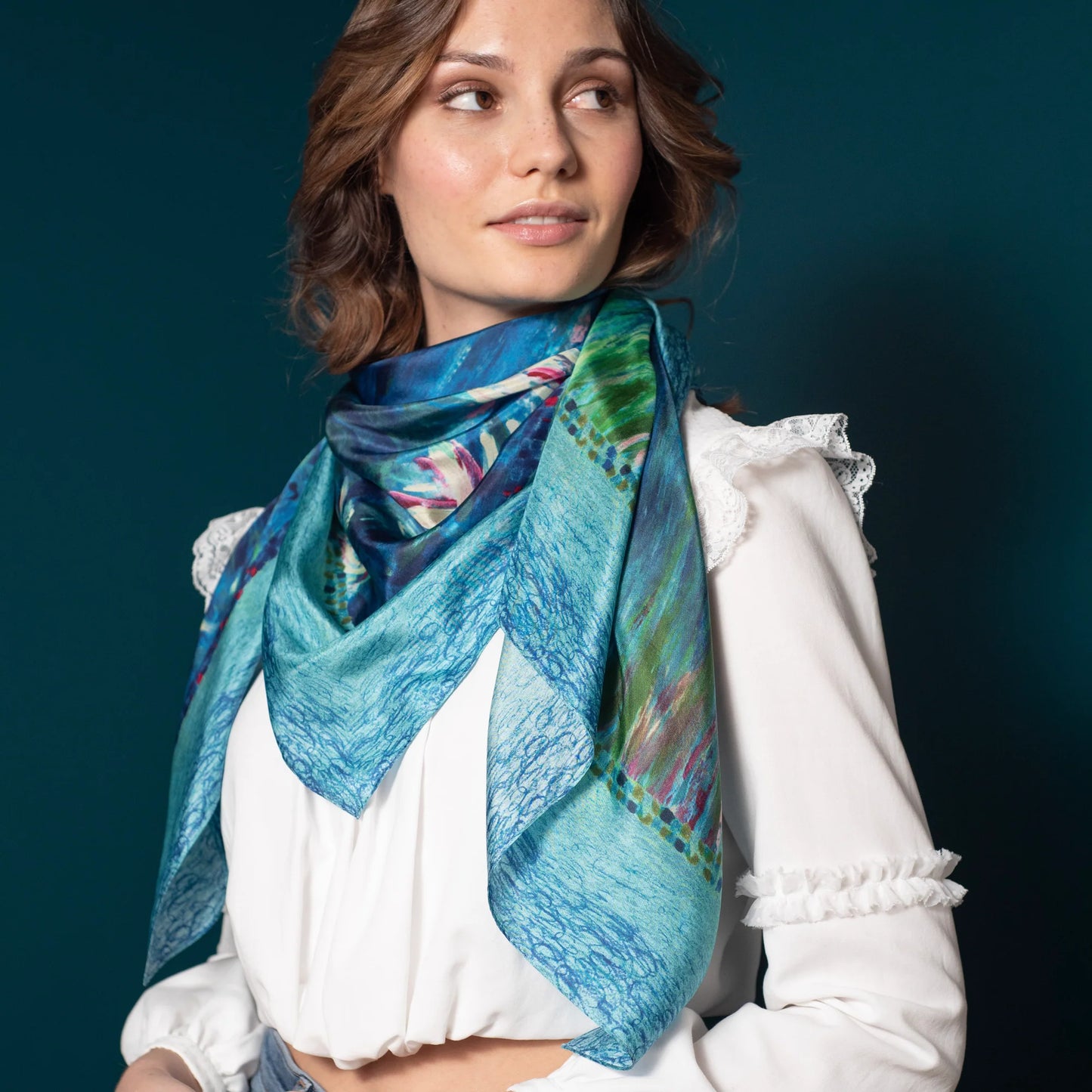 Silk Scarf 105 - Petrusse Paris - Nympheas